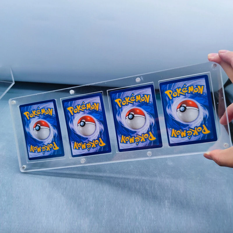 4 Slots Pokemon  Yu Gi Oh MetaZOO Acrylic Display stand for TCG Booster Trading Magnet Card Case