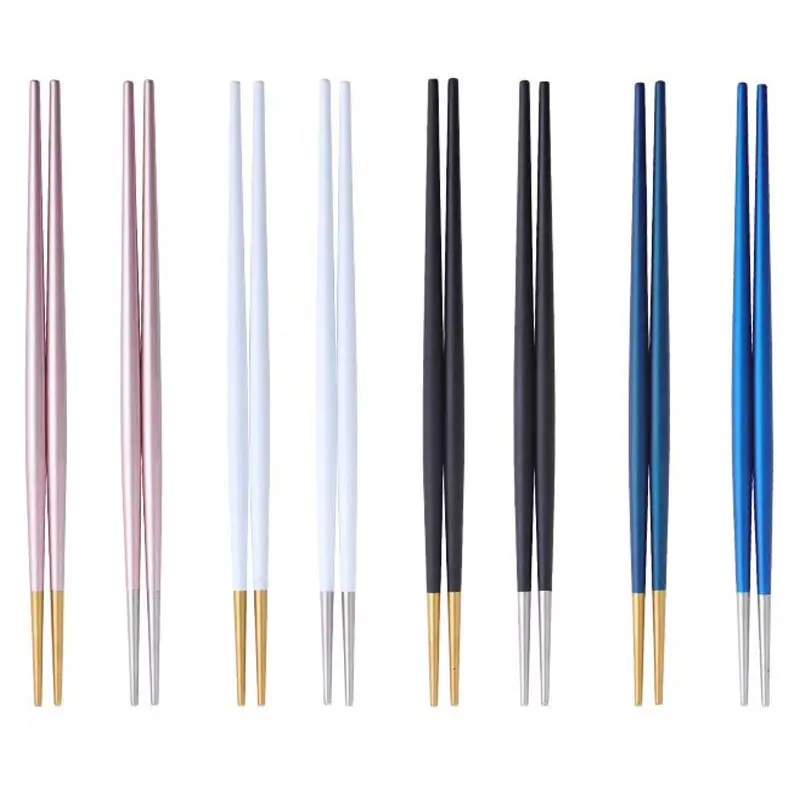 High Quality Japanese Pointed sushi Chopstick Stainless Steel 304 Custom Logo Korean Chopsticks With