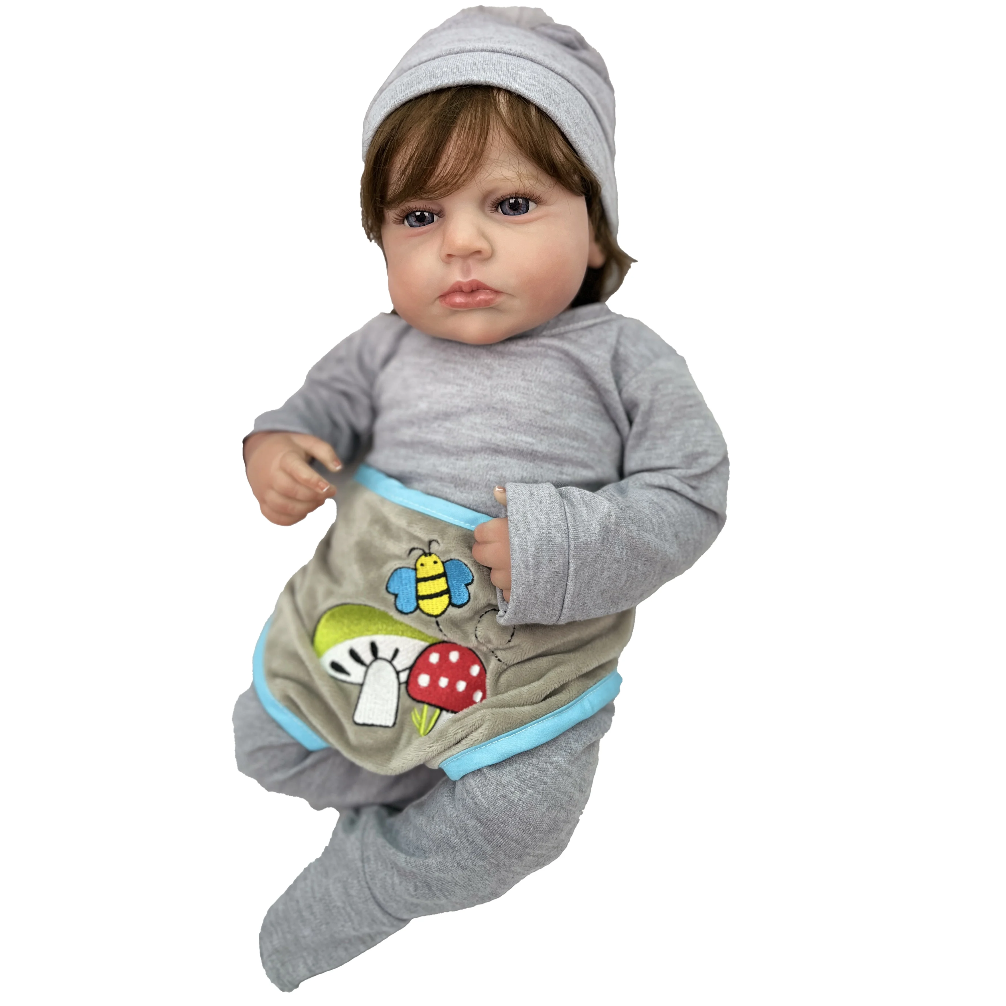 19inch Full Body Reborn Baby Doll Loulou Lifelike Soft Touch Cuddly Newborn Baby Doll Multiple Layers Painting 3D Skin