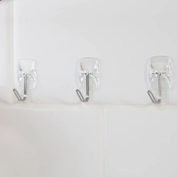 Jutye White Plastic bathroom kitchen Damage-Free Adhesive hook wire hook