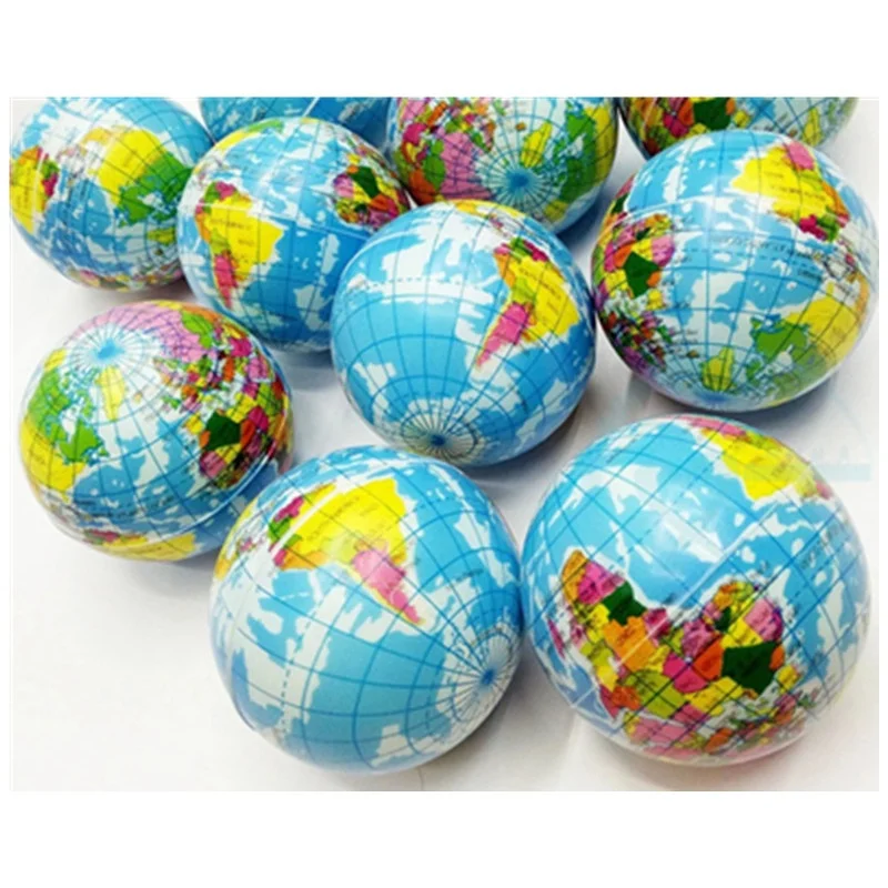 PU foam stress bal Earth printed world map squeeze ball