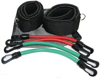 Resistance Band leg trainer With 2 Padded Ankle Straps Made With Heavy Latex Rubber Leg Resistance Bands