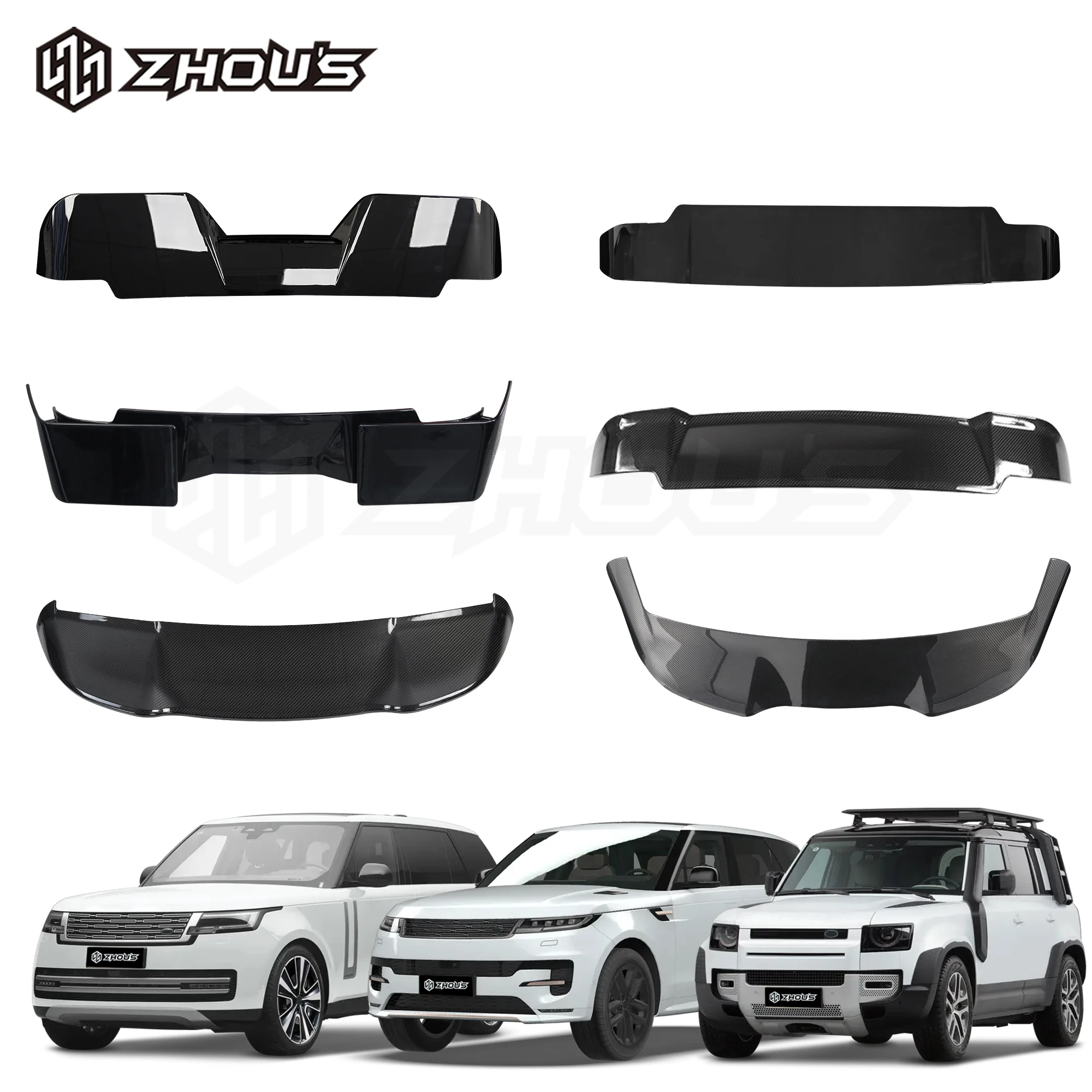 Car Accessories Body Parts Rear Roof Spoiler Carbon Fiber Trunk Spoiler Rear Wing For Land Rover