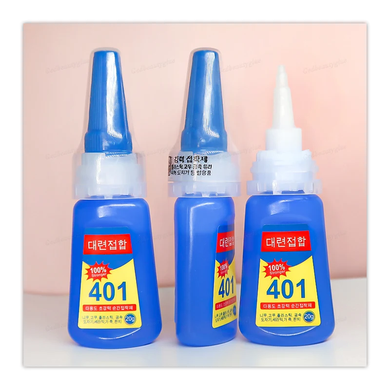 Professional Customized  Fast Drying Super Sticky Glue for Wearable Nails and Diamond 401 Nail Glue