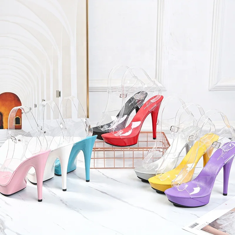 2021 latest fashion hot sale pole dance shoes in UK ladies high heel platform women sandals