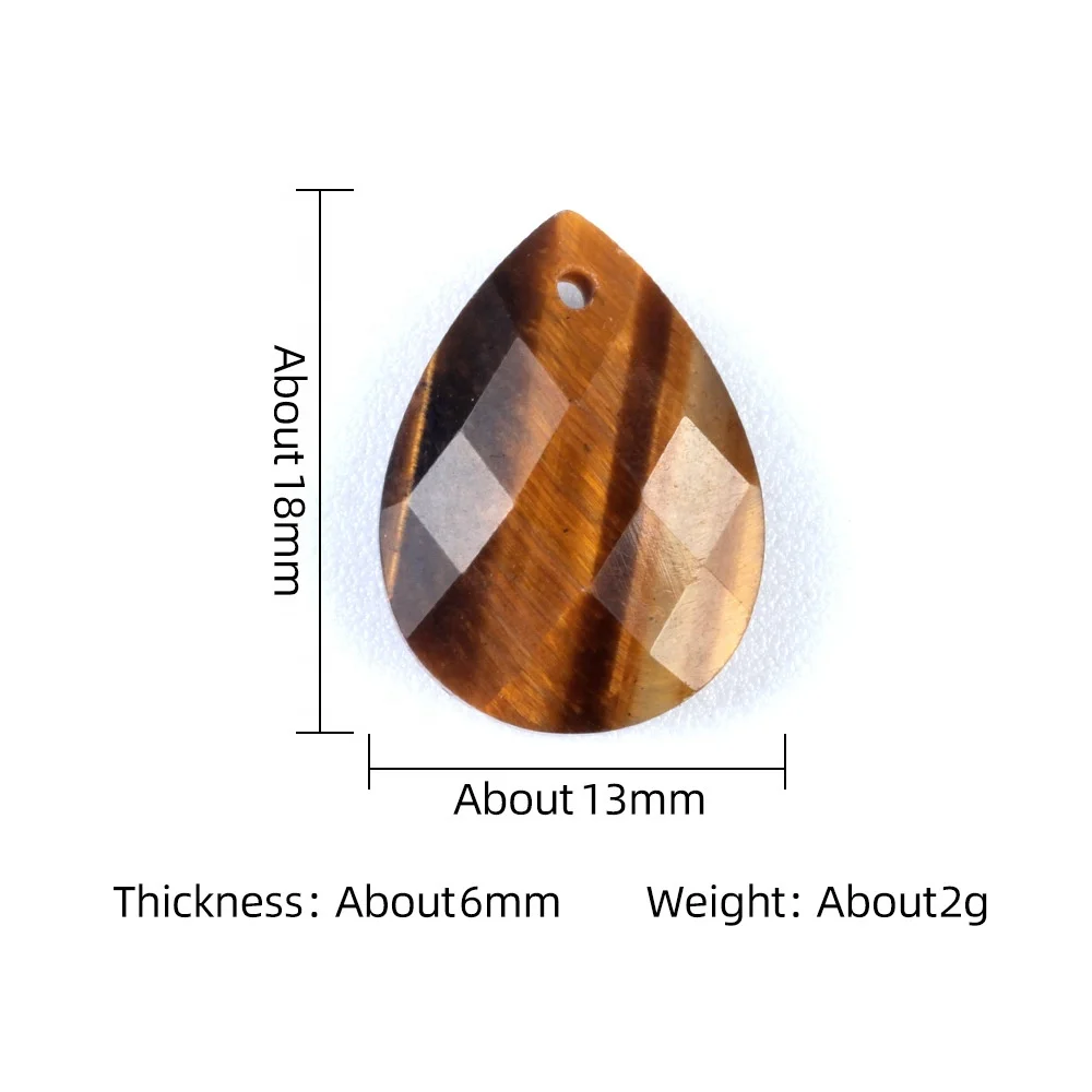 Wholesale Natural Stone Cut Surface Drop Shaped DIY Loose Gemstones Crystal Pendant For Women