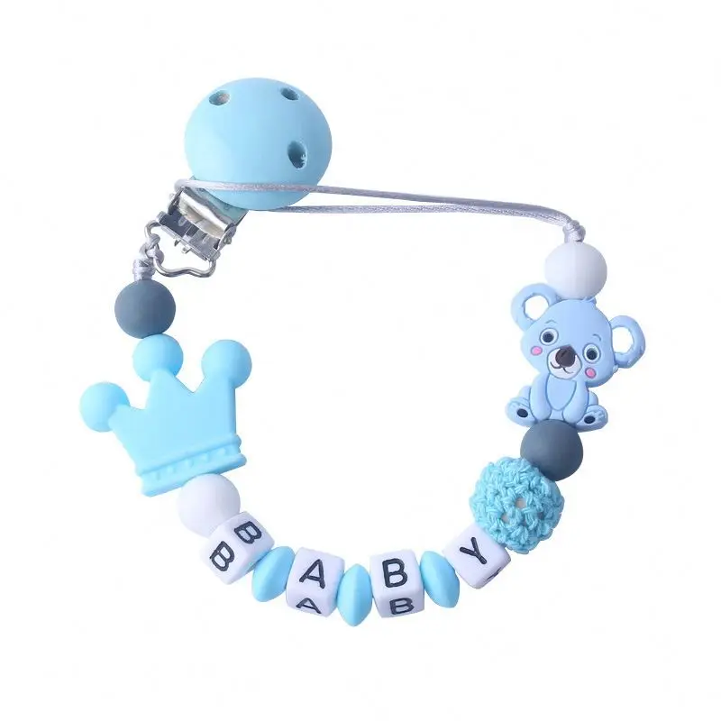 Baby Teething Pacifier Animals Chain Clips Silicone Beads Infant Nipple Appease Soother Chain Clips Dummy Holder Nipple Clip 1