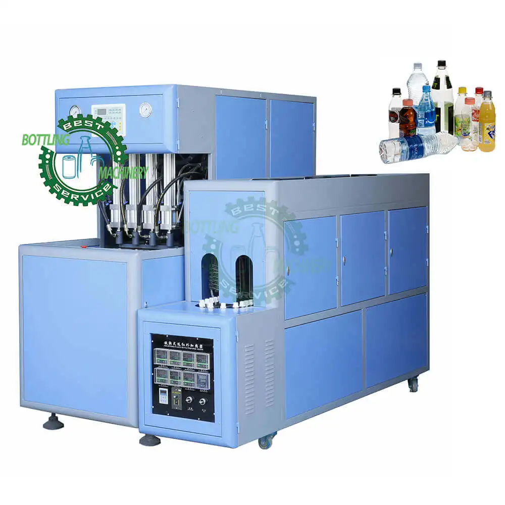 4 cavity 2000BPH 10ml - 1.5 Liter energy drink pure mineral spring fresh water PET plastic container bottle blow molding machine