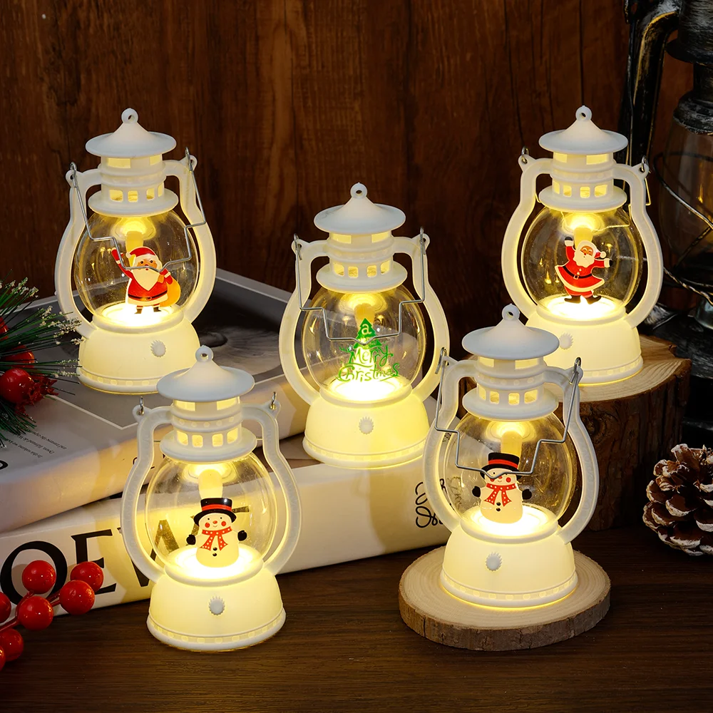Christmas LED small lantern Christmas tree snowman Santa Claus screen printed imageChristmas tree decoration decorative light