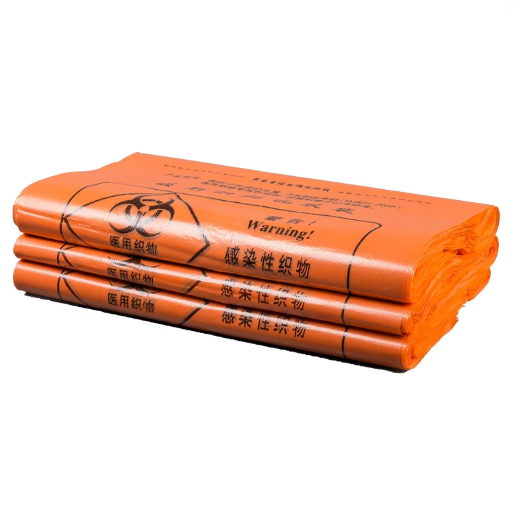 Красочный пластиковый мешок для мусора биологической опасности медицинский упаковки отходов больничной