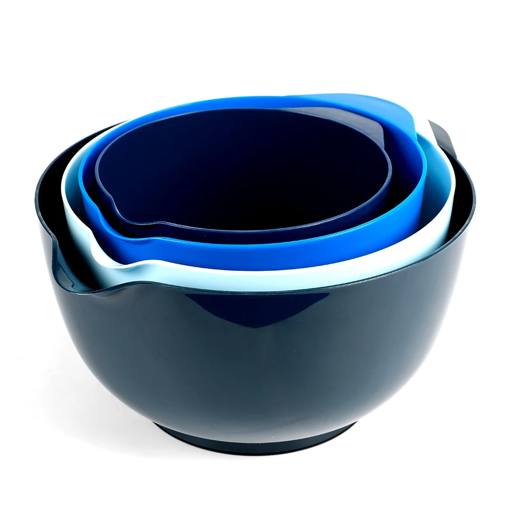 4 pcs Nesting Plastic Salad Mixing Bowl Set with Lids