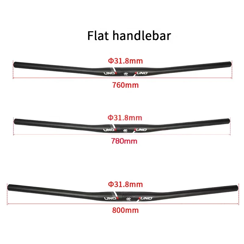 UNO Integrated Carbon Handlebars 760/780/800mm Flat Bars 31.8mm Bike Handlebar Carbon MTB Handlebar
