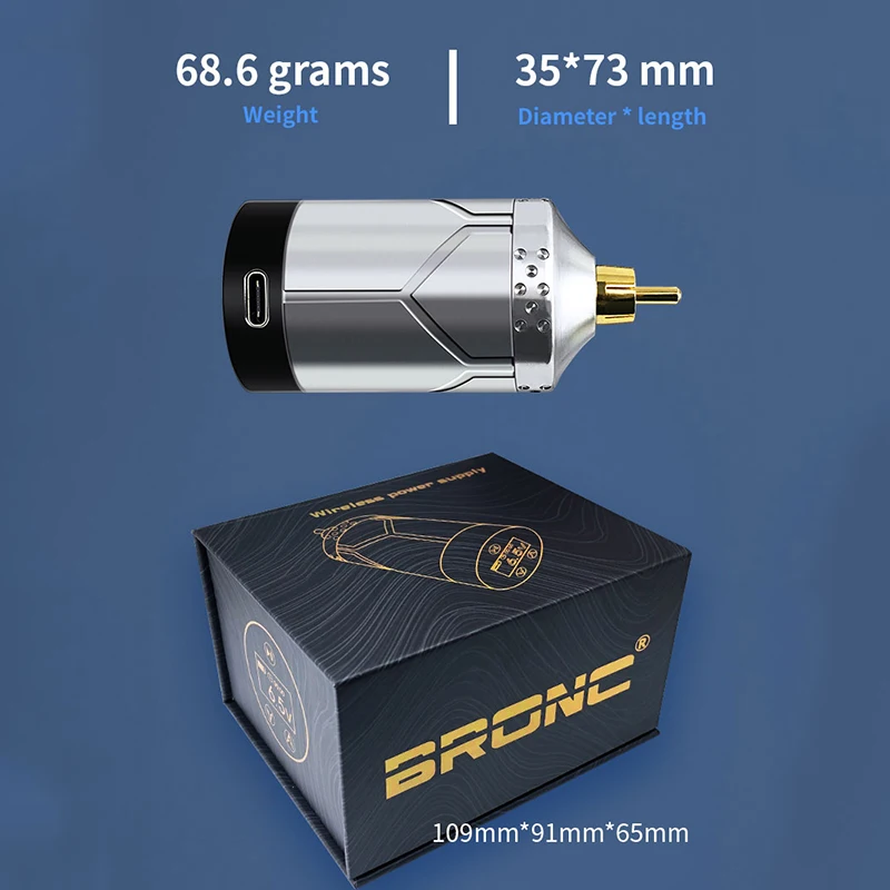 Аккумулятор для тату-ручки BRONC 1800 мАч беспроводной мини-блок питания татуировки с индикатором