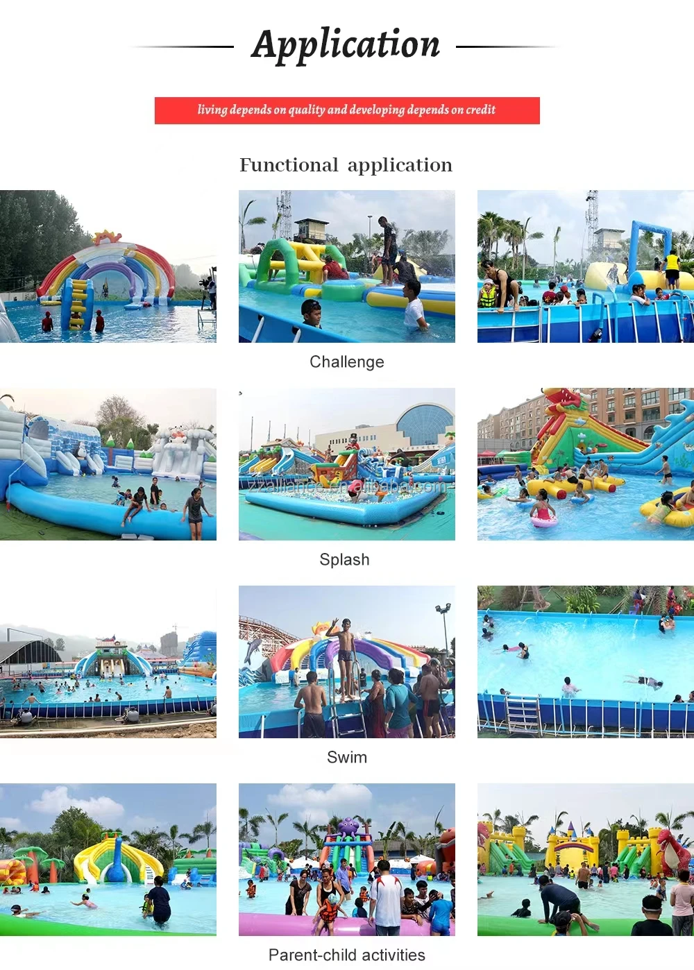 Inflatable rectangular swimming pool, inflatable water pool 10x5x0.55m for children