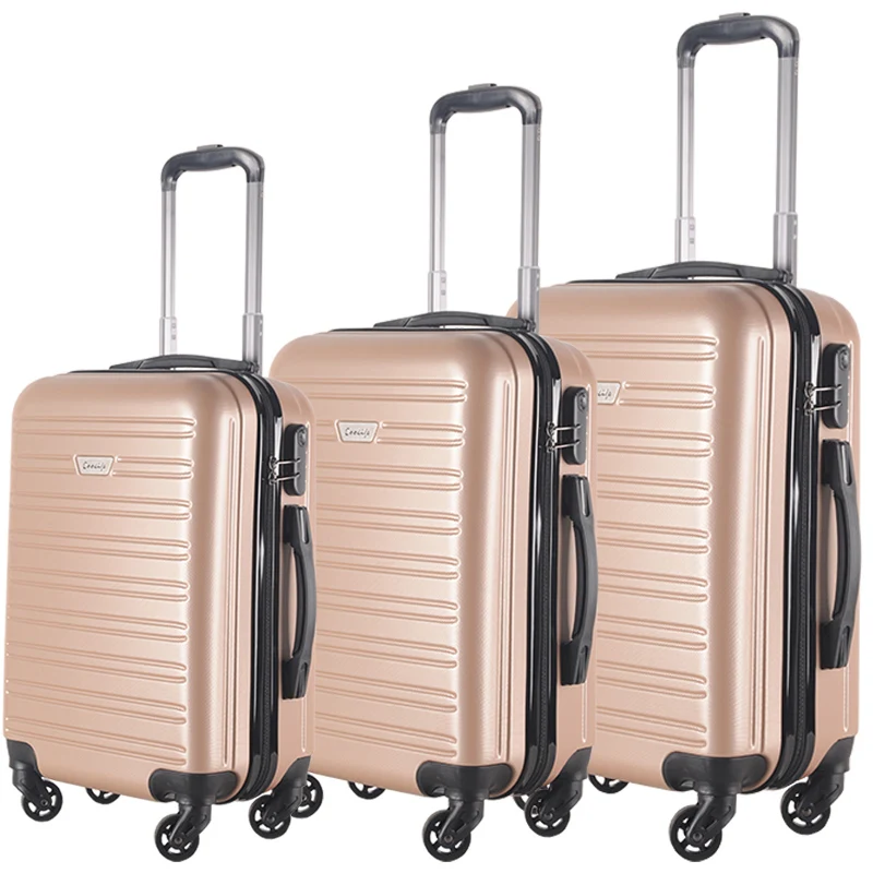 New Design ABS Luggage Cabin Size Plastic Suitcase Travel Trolley luggage sets