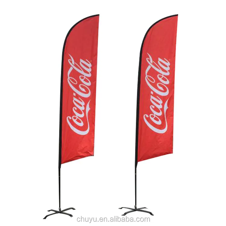 Full Color Printing  Outdoor Advertisement Zoom Hardware Double Outdoor Display Sail Feather Flag