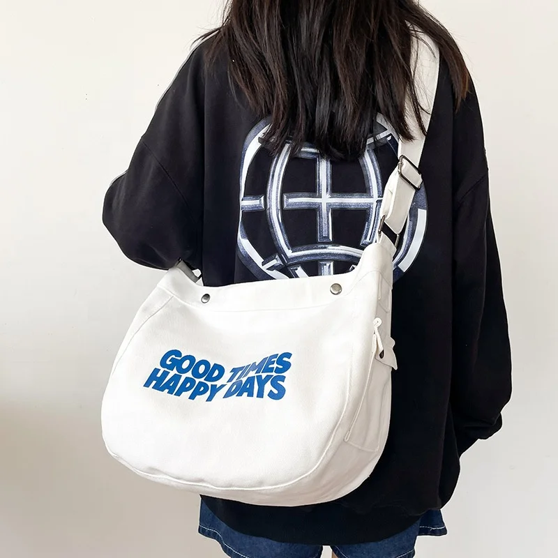 Top Seller Wholesale Large Capacity Causal Letter Solid 6 Colors Buckle Women Shoulder Messenger Bag with Side Pocket