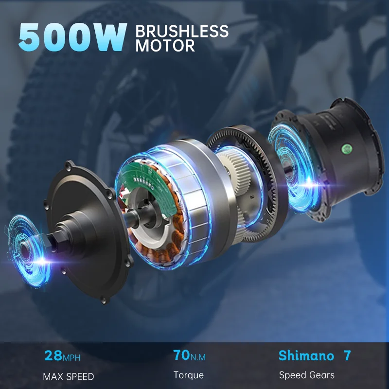HOSH высокоскоростной Электрический велосипедный Мотор Ступицы 36V-60V 350W-1000W бесщеточная водонепроницаемая защита