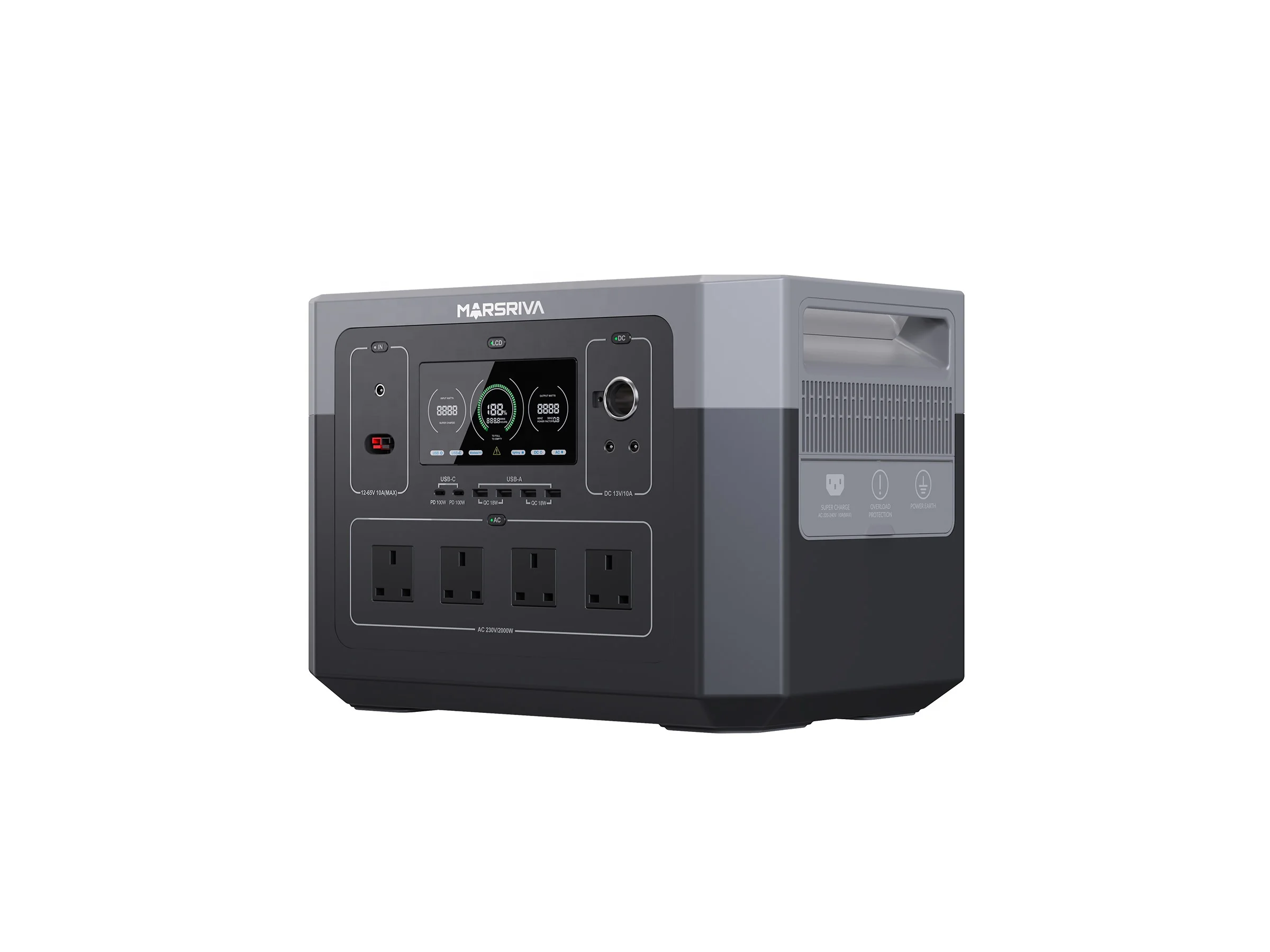 MARSRIVA latest collection pure sine wave 1920Wh 2000W Smart Portable Energy Storage Power Supply