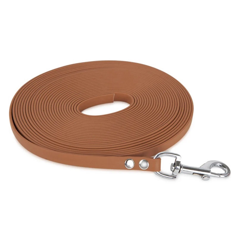 RIBBONS Dog Leash Reflective Nylon Flat Waterproof PVC Tracking Collar Solid Plastic Snap Hook Personalized Wholesale Orange 10m