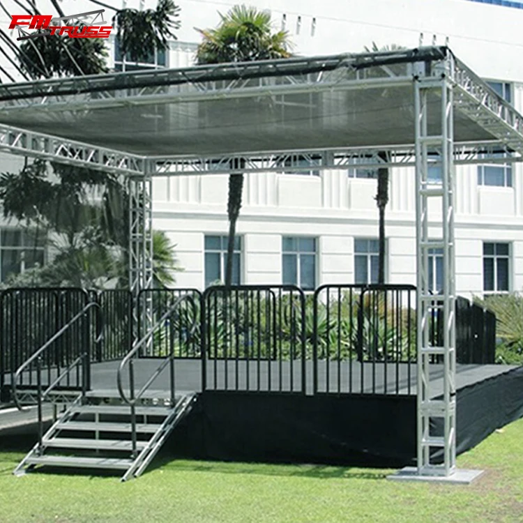 Stage Truss Roof DJ Booth Table Lighting Aluminum Prefab Concert Stages Wedding Stage Music Scene