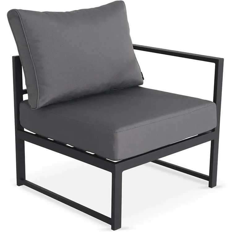 
Black L shape all aluminum unique outdoor sectional sofa garden furniture outdoor corner garden sofa set 