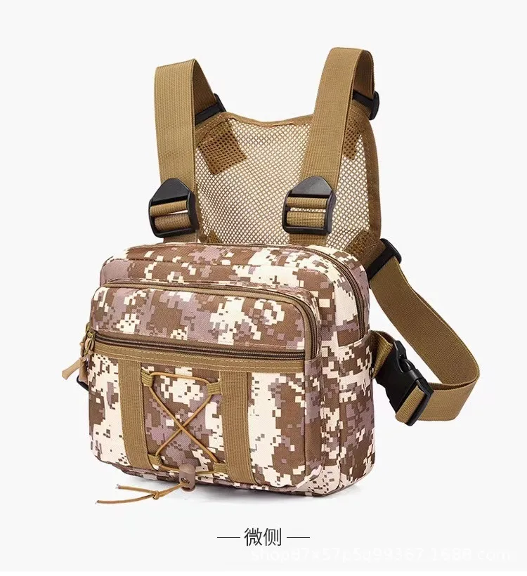 OEM Sports Jogging Chest Bags Outdoor Tactical Vest Bags Oxford Polyester Camouflage Front Chest Backpack Hanging Men Chest Bag