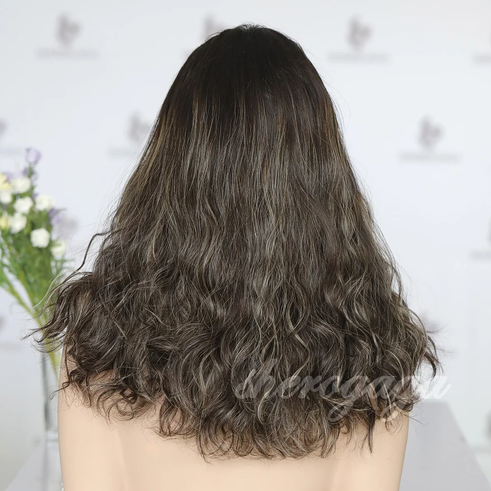 20 Inches Lace Top European Hair Jewish Wig Premium Ash Blonde Balayage Virgin Human Hair Jewish Wig