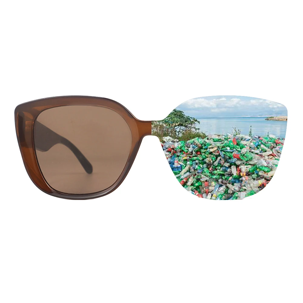 wholesale RPET materials recycled plastic Eyewear Production polarized shade recycled ocean plastic sunglasses