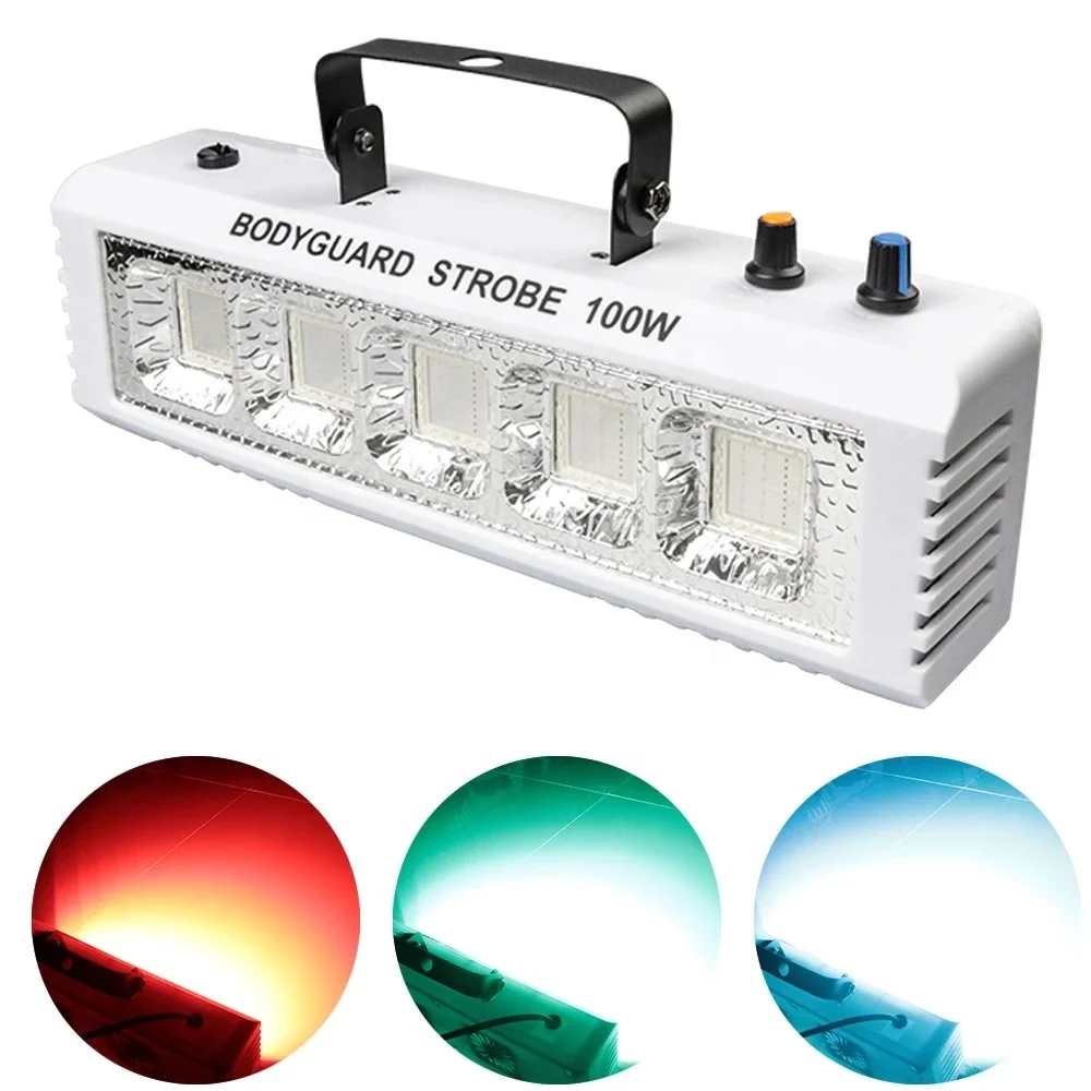 RGB White DJ Disco Strobe Lights 40W 60W 80W 100W Remote Control Sound Flash Party Wedding Holiday Stage Lighting Effect