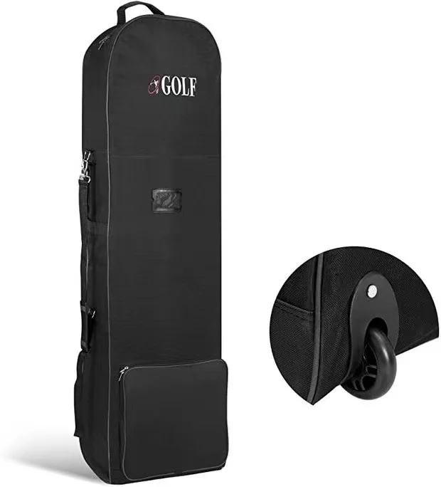 Hot selling Customizable  Golf bag with wheels Golf Aviation Bag Custom Logo Light Weight Golf stand Nylon Bag