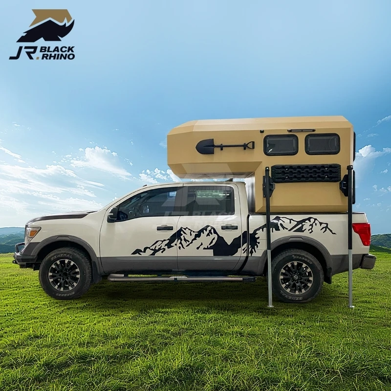 China professional manufacture retro camper trailer rv black trailer truck camper pickup