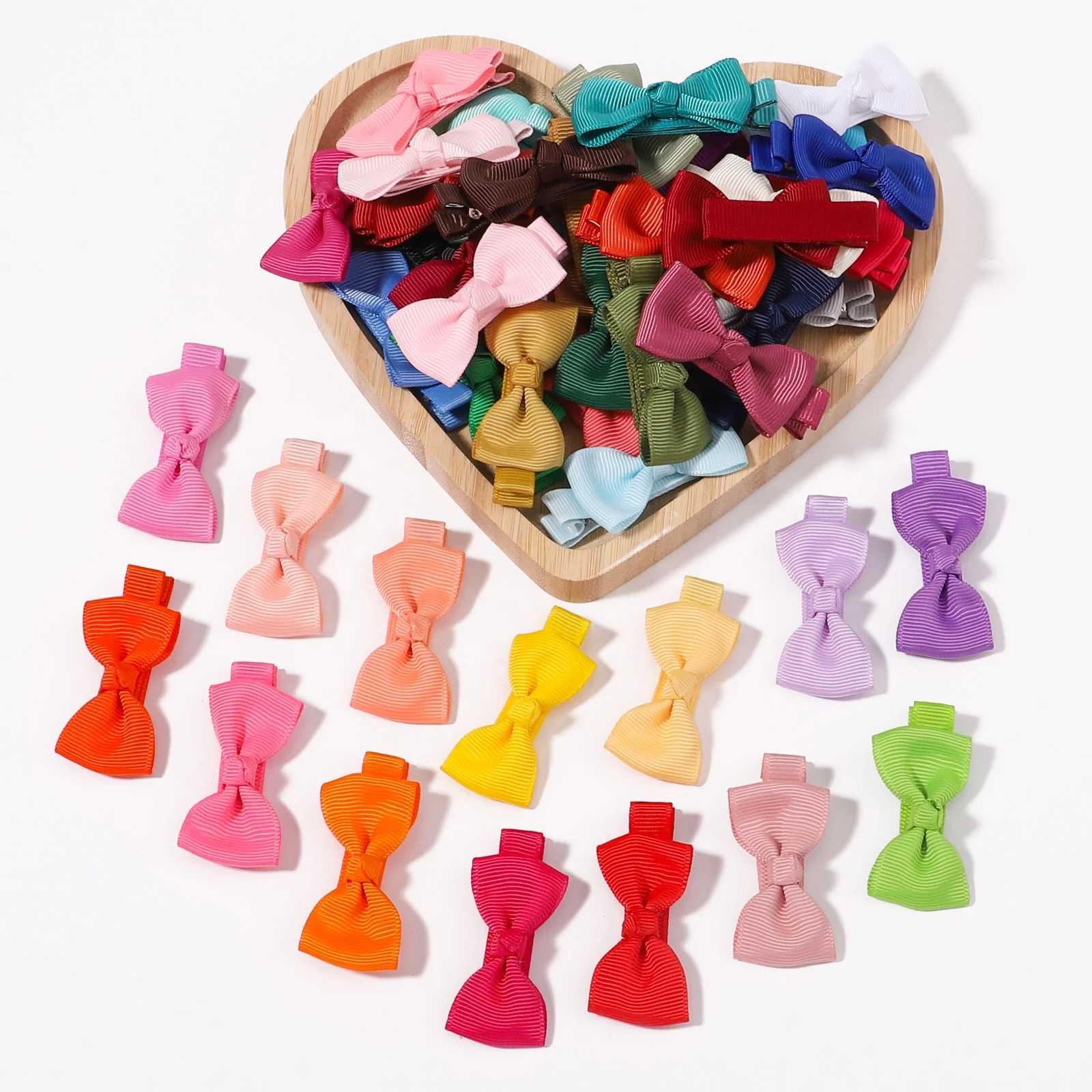 E-Magic wholesale kids baby girls alligator clip rainbow grosgrain polyester ribbon hair clip custom colorful hairpins for girls