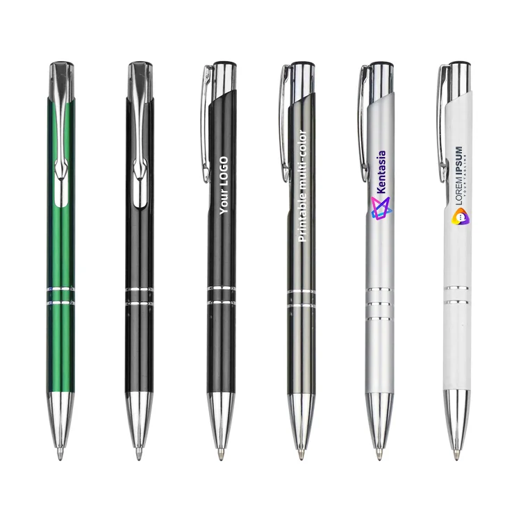 High Quality Multi-color Aluminum Advertising Business Pen Metal Ball Pen with logo Printing High Quality