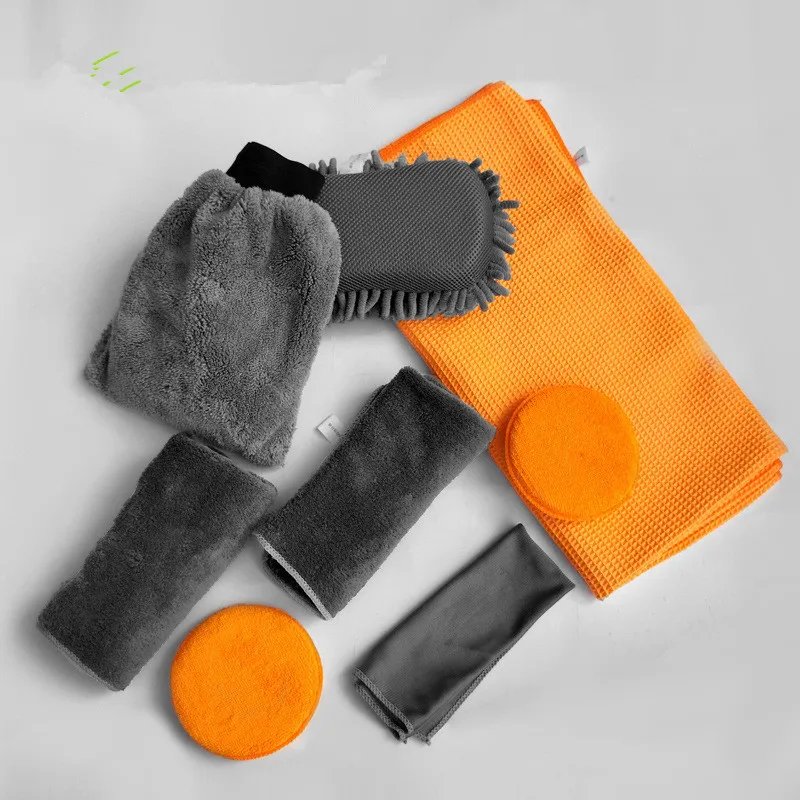 Greenfound microfiber car cleaning kit wholesale car washing bag cleaning cloth mitt microfiber applicator auto wash tools set