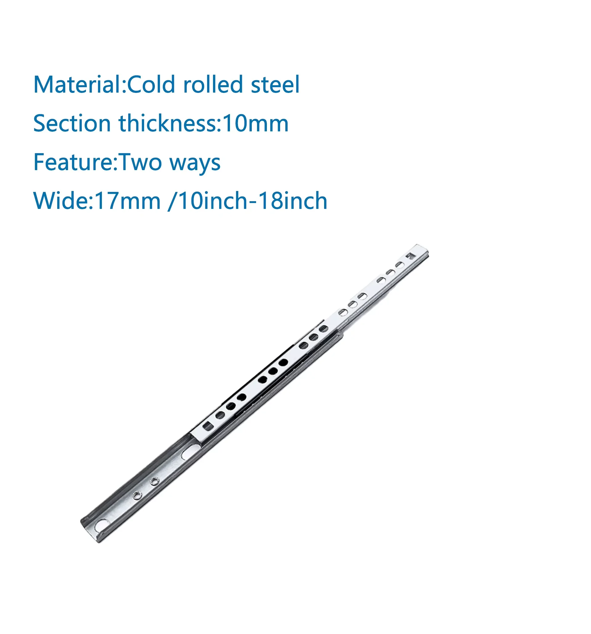 CS1017SX Light load kitchen drawer slide basket 3/4 extension side mounting cold rolled steel ball bearing drawer slide
