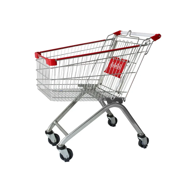 Supermarket Shopping Basket Trolley Grocery Stainless Steel Cart Shopping Trolley