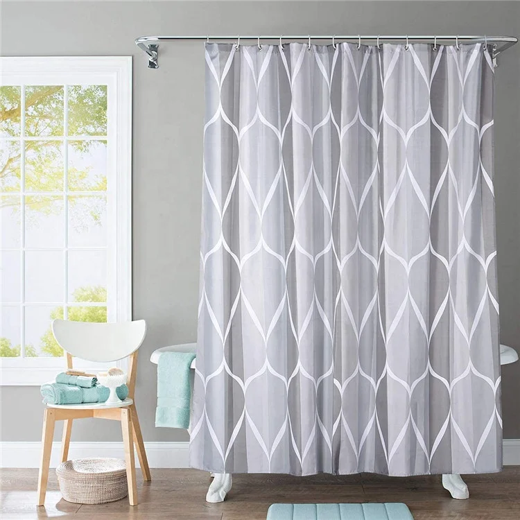 100% Polyester Cloth Fabric Plain Luxury Custom Design Sublimation 3d Digital Printed Waterproof Hotel Bathroom Shower Curtain
