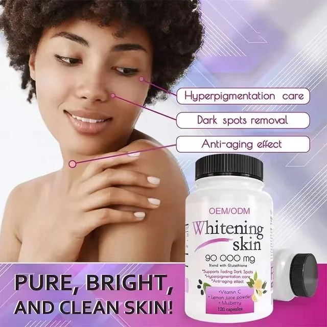 90000 MG skin whitening collagen capsule pills vitamin c hyperpigmentation care anti aging pure bright clean skin capsule
