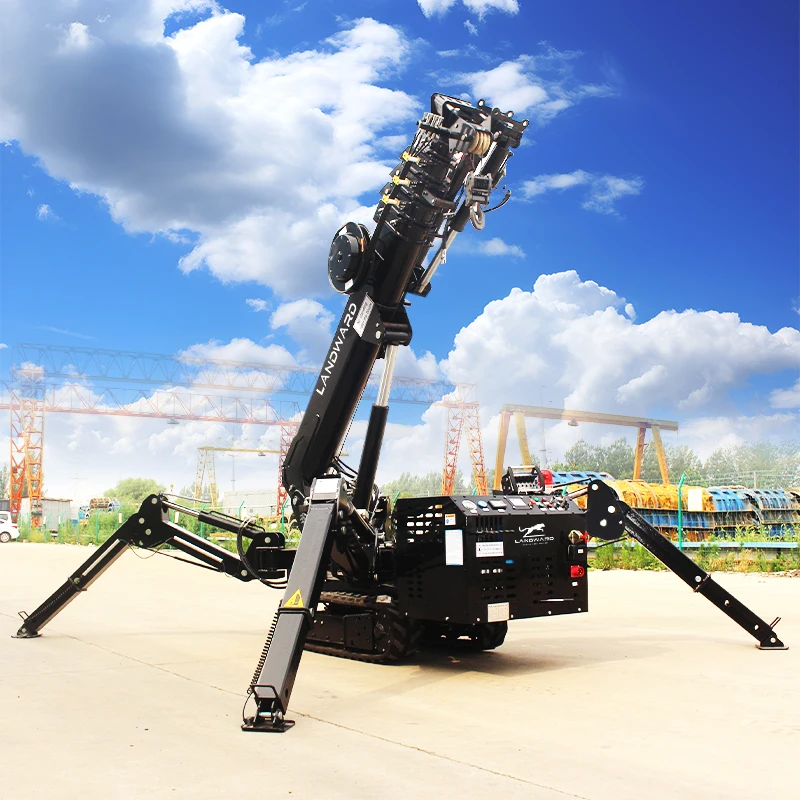 New Design Construction Mini Spider Crane 3T Marine Wireless Remote Control Crane Telescopic Boom Factory