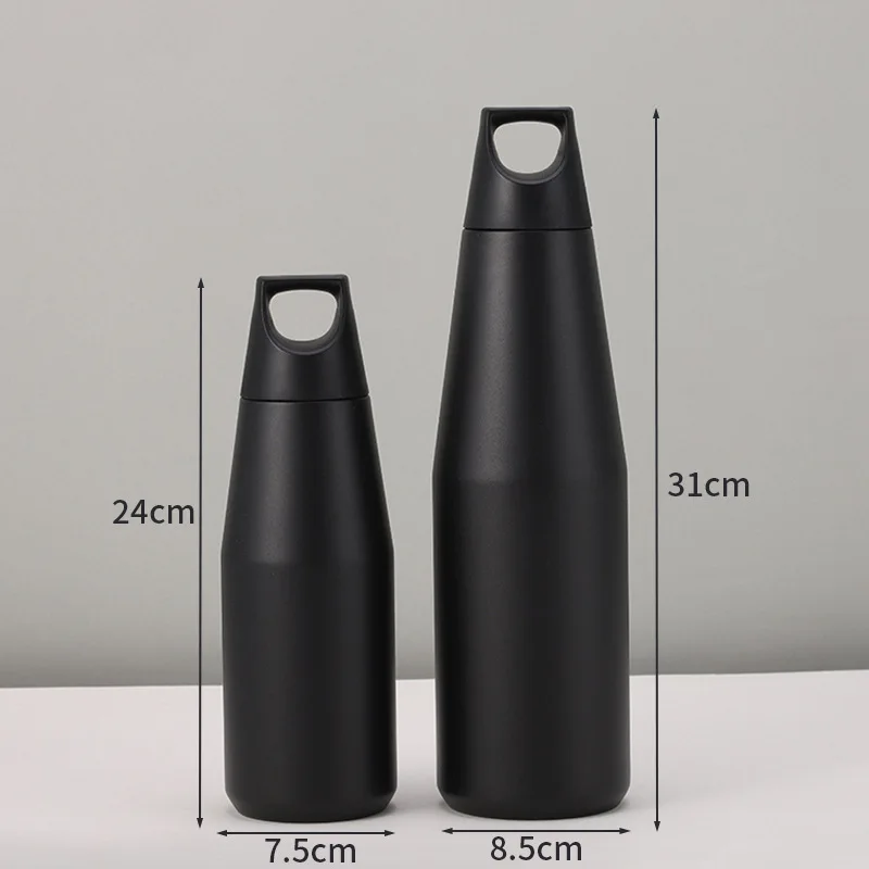 Custom 580ml 1080ml leakproof double wall vacuum large flask 316 stainless steel insulated thermal water bottle with handle