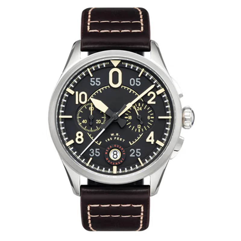 Fashion stainless steel case calendar stopwatch Miyota movement men leisure quartz watches