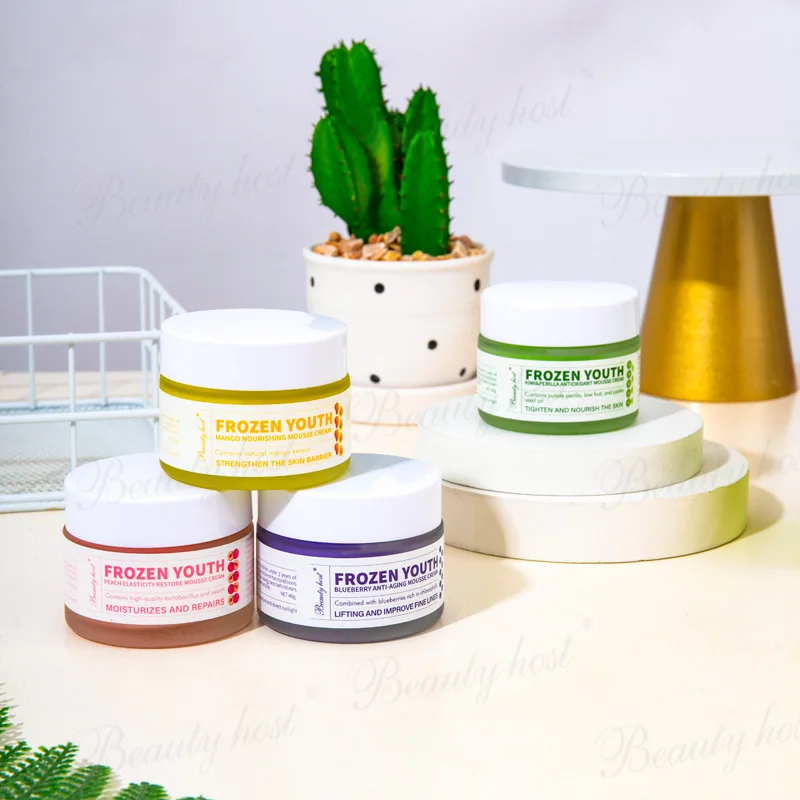 Fruit Blueberry Mango Peach Kiwi & Perilla Anti Aging Facial Cream Lotion Natural Skincare Moisturizing Whitening Face Cream