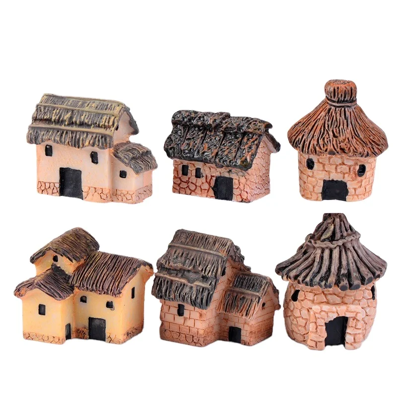 Stone House Fairy Garden Decorations Miniature Micro Cottage Landscape For DIY Resin Crafts 6designs