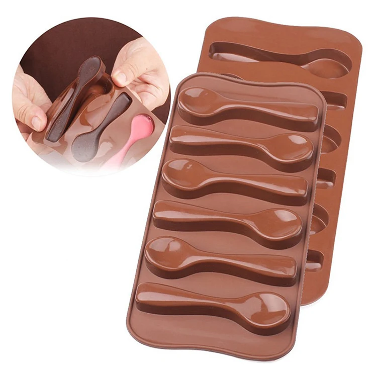 Food Grade Bakeware Spoon Shape 3D Silicone Chocolate Mold