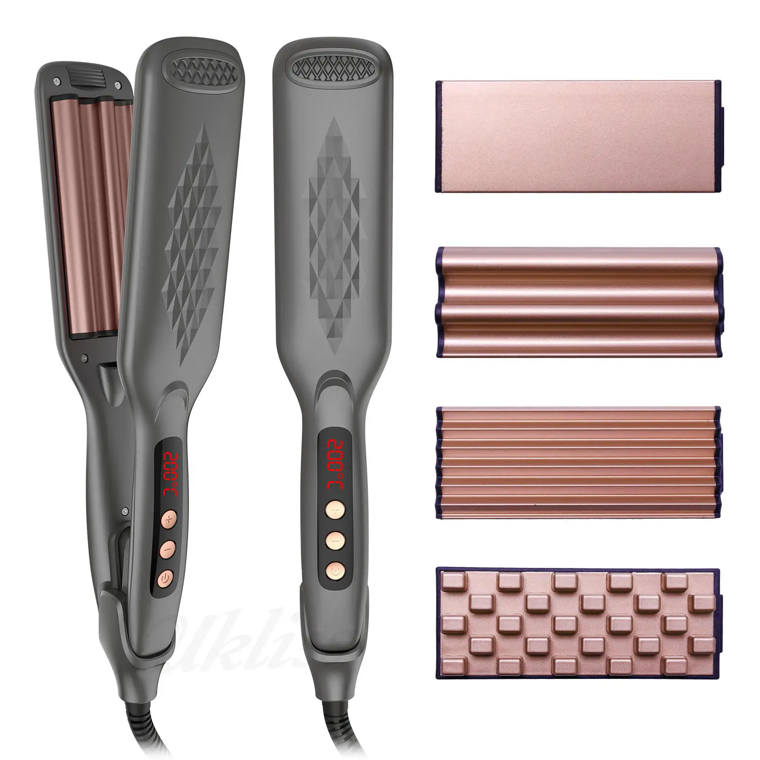2024 Ionic Hair Straightener Electric Flat Iron Ceramic Coating LCD  8 Panels Detachable Hair Curler Styling Tool