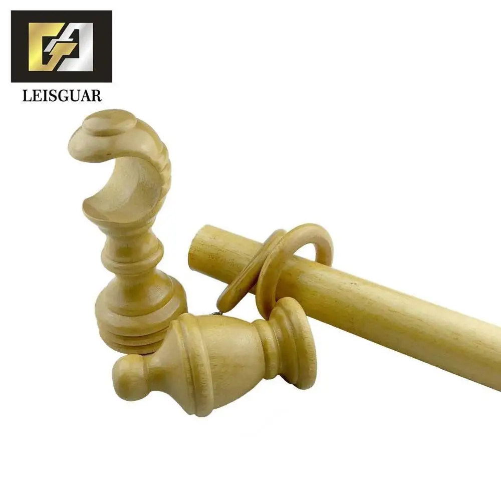 Wholesale  Round Pole Home Decoration Modern Wooden  Curtain Rod