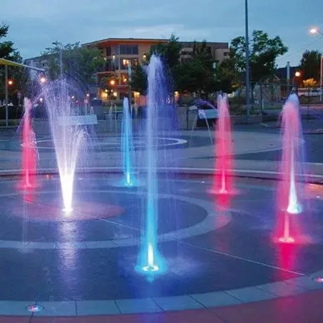 Outdoor Magic Kids Play  LED Lighted Dry Floor Music Dancing Water Fountain