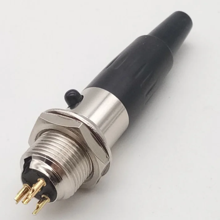 Mini male XLR 4Pins Plug panel mount with female 4 pin mini XLR female jack audio connectors