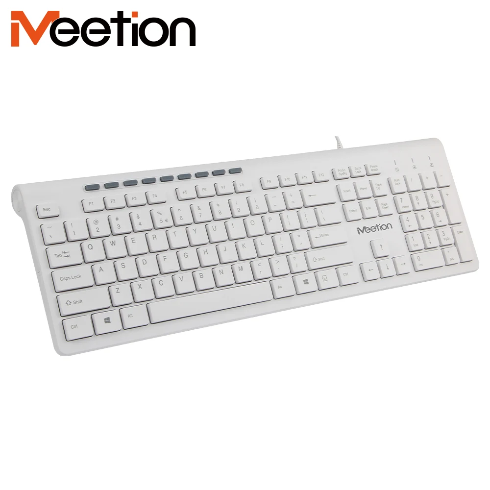MeeTion K842M Keybord White Color Usb Cable Wired Ultrathin External Business Multimedia Minimalist Computer PC Keyboard